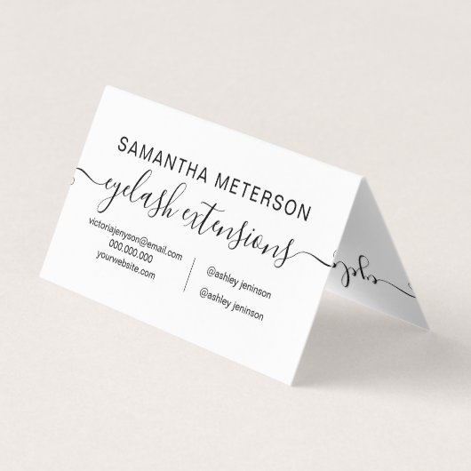 白黒ロゴ名まつげ拡張子アフターケア 名刺 (裏面)