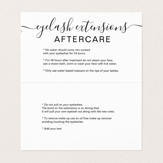 白黒ロゴ名まつげ拡張子アフターケア 名刺 (内部フラット)