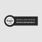 白黒ロゴ従業員の人事管理 名札 (正面)