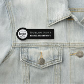 白黒ロゴ従業員の人事管理 名札 (インサイチュ)