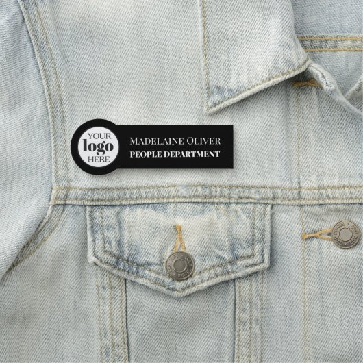 白黒ロゴ従業員の人事管理 名札 (インサイチュ)