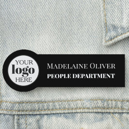 白黒ロゴ従業員の人事管理 名札