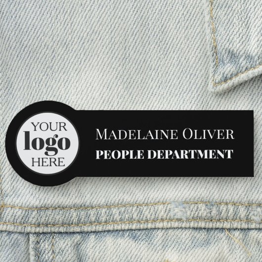 白黒ロゴ従業員の人事管理 名札