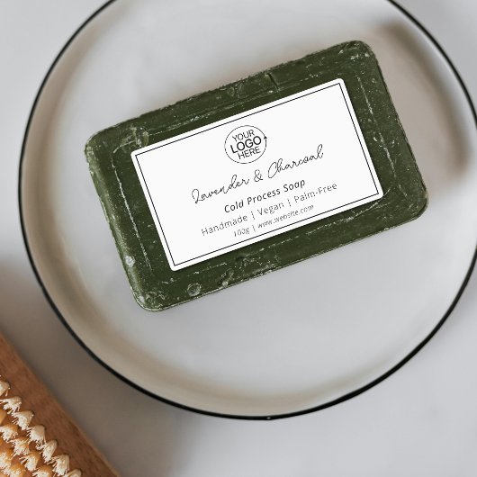 白黒ロゴ追加美しいスクリプト製品 ラベル