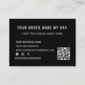 白黒ロゴQRコードご注文ありがとうございます 名刺 (裏面)