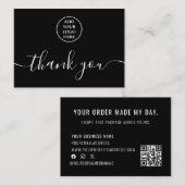 白黒ロゴQRコードご注文ありがとうございます 名刺 (正面/裏面)