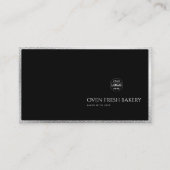 白黒ロゴQRコードシルバー縁どベーカリー 名刺 (正面)