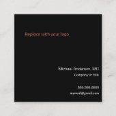 白黒ロゴQRコードSNSアイコン スクエア名刺 (正面)