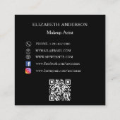 白黒ロゴQRコードSNS スクエア名刺 (裏面)