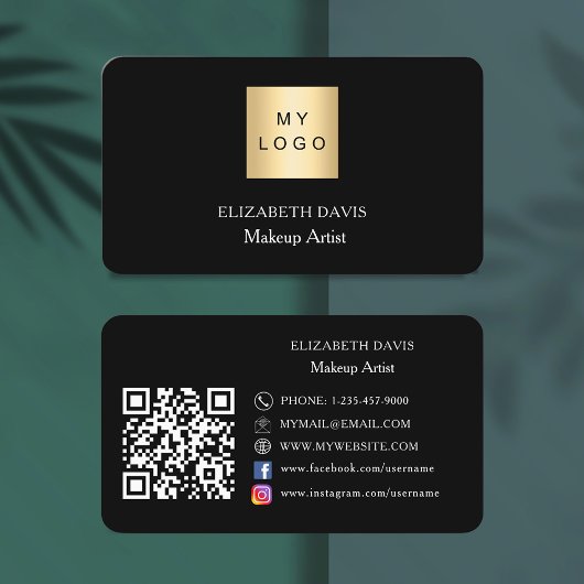 白黒ロゴQrコードSNS 名刺