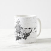 白黒ロックスター電気ギターウィングマグ コーヒーマグカップ (正面右)