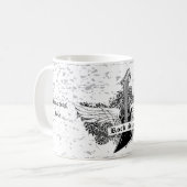 白黒ロックスター電気ギターウィングマグ コーヒーマグカップ (正面左)