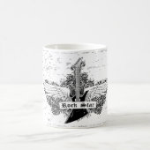 白黒ロックスター電気ギターウィングマグ コーヒーマグカップ (中央)