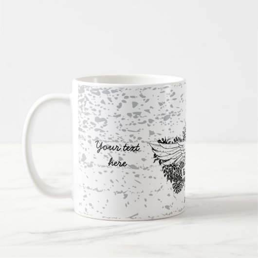 白黒ロックスター電気ギターウィングマグ コーヒーマグカップ (左)