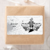 白黒ロックスター電気ギターウィングレーベル ラベル (インサイチュ)