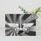 白黒ロックスター電気ギターウィング 招待状 (スタンド正面)