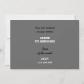 白黒ロックスター電気ギターウィング 招待状 (裏面)