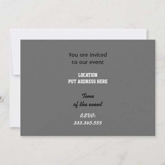 白黒ロックスター電気ギターウィング 招待状 (裏面)