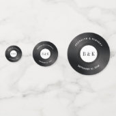 白黒ロックNロールモノグラム名ビニールレコード コンフェッティ (裏面)