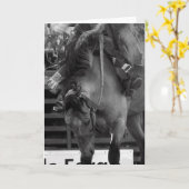 白黒ロデオブロンコグリーティングカード カード (黄色い花)