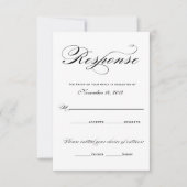 白黒ロマンチックな応答カード- 出欠カード (正面)