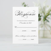 白黒ロマンチックな応答カード- 出欠カード (スタンド正面)