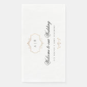 白黒ロマンチッククラシック金ゴールド結婚モノグラム (正面)