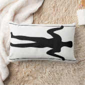 白黒ロングマンジオグリフ古代アート ランバークッション (ブランケット)