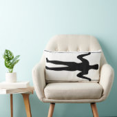 白黒ロングマンジオグリフ古代アート ランバークッション (椅子)