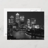 白黒ロンドンシティナイト英国ブリティッシュトラベル ポストカード (正面/裏面)