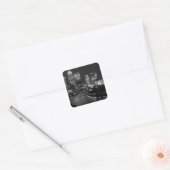 白黒ロンドンシティナイトUKトラベル スクエアシール (封筒)