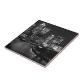 白黒ロンドンシティナイトUKトラベル タイル (側面)