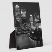 白黒ロンドンシティナイトUKトラベル フォトプラーク (側面)