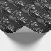 白黒ロンドンシティナイトUKトラベル ラッピングペーパー (角)