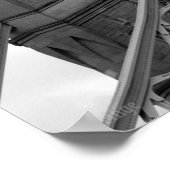 白黒ロンドンタワーブリッジクローズアップ ポスター (角)