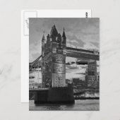 白黒ロンドンタワーブリッジブリティッシュトラベル ポストカード (正面/裏面)
