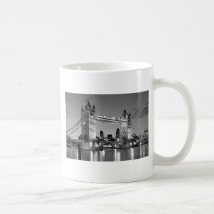 白黒ロンドンタワーブリッジ コーヒーマグカップ