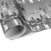 白黒ロンドンタワーブリッジ ラッピングペーパー (ロールコーナー)