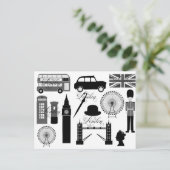 白黒ロンド素晴らしンイギリスアイコンヴィンテージ型 ポストカード (スタンド正面)