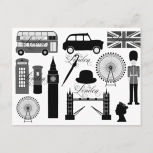 白黒ロンド素晴らしンイギリスアイコンヴィンテージ型 ポストカード