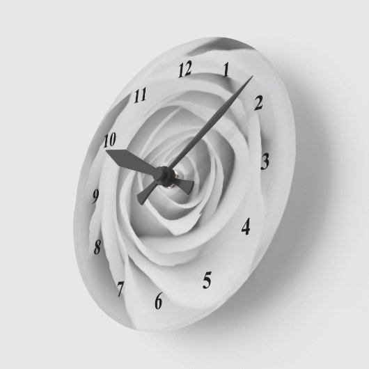 白黒ローズアクリル壁時計 ラウンド壁時計 (傾斜)
