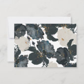 白黒ローズウェディングRSVP 出欠カード (裏面)