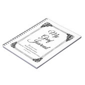 白黒ローズクラスターの悲縁どしみジャーナル ノートブック (左側)