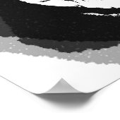 白黒ローズグラフィック ポスター (角)