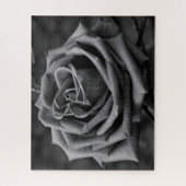 白黒ローズジグソーフローラパズル ジグソーパズル (縦)
