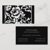 白黒ローズダマスクの名刺 名刺 (正面/裏面)