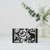 白黒ローズダマスクの名刺 名刺 (スタンド正面)