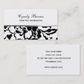 白黒ローズダマスクの名刺 名刺 (正面/裏面)