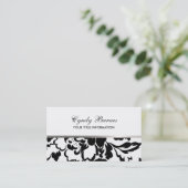 白黒ローズダマスクの名刺 名刺 (スタンド正面)