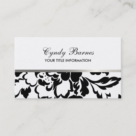 白黒ローズダマスクの名刺 名刺 (正面)